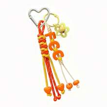 1pc Customized Accessory, Acrylic Colorful Letter Keychain, Handmade Rope Star/Bell Pendant, Heart Keychain, Star Pendant Decoration, Christmas/Halloween/Easter/Mother's Day Personalized Gift