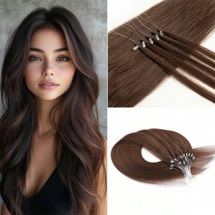 50 Stränge Microlink Haarverlängerungen menschliches Haar natürliches schwarzes Utral glatte und super weiche Mikro-Schleife-Haarverlängerungen 30g/Packung seidige gerade Mikroperlen-Haarverlängerungen für Frauen, einfach zu installieren und zu bedienen. Geeignet für den Alltag, Termine, Partys und verschiedene Festivals. Zeigen Sie Ihr Vertrauen und Ihre Schönheit - S2 - Übersicht 1