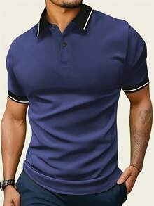 5 Pieces Of Men's Golf Clothing POLO Shirt Short Sleeve T-Shirt Polo Shirt Sports Leisure Outdoor Sports Polo Shirt Herren Polo Herren Herren Tshirt Solid Color All-Match Classic Color Fitness Training Clothing Basketball Football Rugby Golf Clothing - Multicolor - View 5