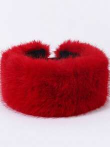 Outdoor Fashionable Casual Thick Faux Fur Lined Beanie Hat, Warm Neck Gaiter, Suitable For Autumn/Winter Elegant Headband Women Hair Accessories Fashion Hair Band - Multicolor - View 10