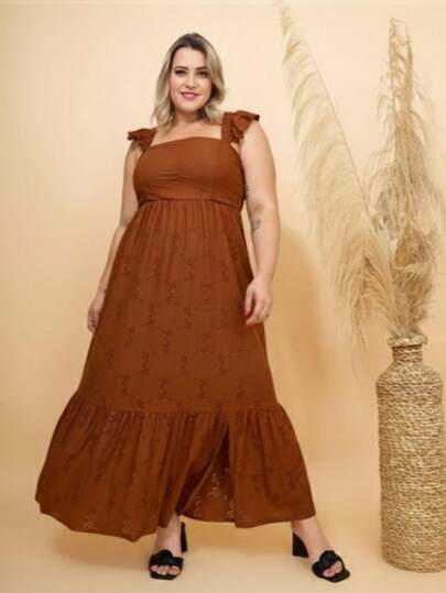 Vestido cris longo de alcinha bojo forrado elegante com abertura lateral moda gringa