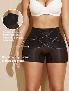 女士提臀塑身短裤，带可拆卸垫臀，凸显曲线，提供更佳提拉效果 - 黑色 - 查看 3