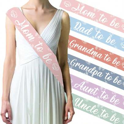6 Pcs Mom To Be Sash Set Family Sashes Mom Dad Grandma Grandpa To Be Sash Gifts For Newborn Parents Grandparents Gender Reveal Pregnancy Announcement Party Favors Supplies