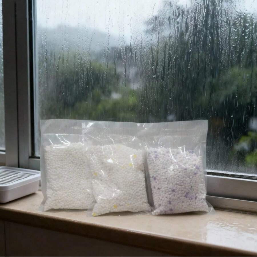 750g/3 Packs 250g Refill Moisture Absorber Bags | Calcium Chloride | Dehumidifier For Cabinets, Wardrobes, Electronics | Effective Dehumidifying | Includes Unscented, Lemon, And Lavender Scents,Spring Summer Picks,Brides Maid Gifts,Room,Bedroom Deccor,Bedroom Deccor,Beach,Travel,For Men,For Women,Vacation - White - View 1