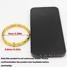 1pc Retro Style 24K Gold Plated Copper Open Bangle Bracelet, Luxury Arabian Bride Wedding Jewelry