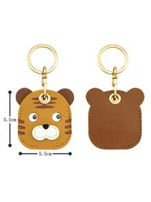 1pc Leather Cute Cartoon Card Holder Cover Personalized Creative Travel Accessory Student Backpack Hanging Charm Keychain Strawberry Summer - Multicolor - View 22