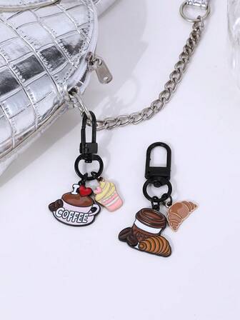 1pc Creative Coffee Cup Keychain For Men's Charm Car Keychain DIY Coffee Shop Accessories Gifts Personalized Cream Coffee Cup Bull Horn Keychain Fashion Handbag Backpack Wallet Pendant Accessories Mobile Camera Pendant Decoration Coffee Shop Bakery Souvenir Boyfriend Birthday Gift Unique Christmas Pearl Treasure Gift Christmas Day Gift For Family And Friends Unique Novelty Small Gifts