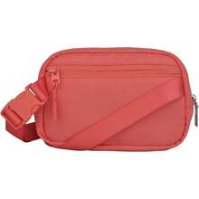 Cangurera para Mujer Deportiva y de Viaje, Bolsa Crossbody y Bandolera tipo Riñonera, Ligera, Repelente al Agua y con Múltiples Compartimentos, Regalos para Mujer y Mamá – Modelo Mina, Coral,25870870 - Rosa coral - Ver 2