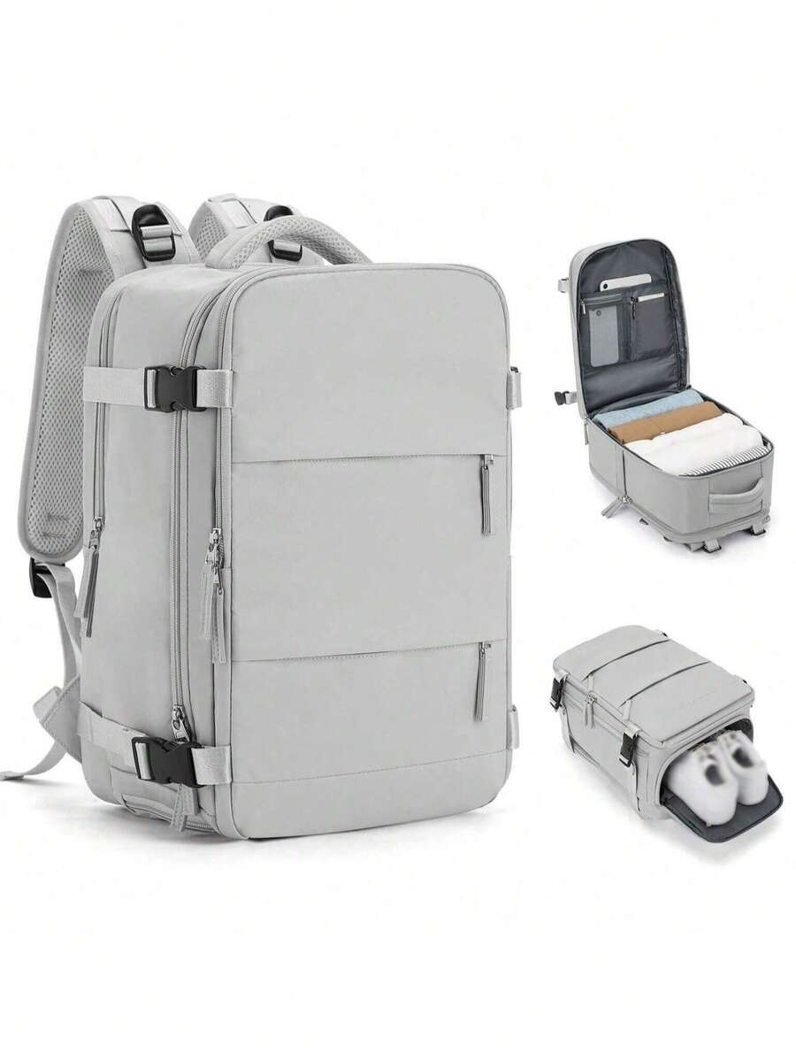 中性大容量旅行後背包，商務筆電後背包，登機包 (40*20*25cm) 符合航空登機標準行李，防水多功能後背包，鞋子隔層，乾濕分離隔層；中學生旅行後背包，通勤筆電後背包
