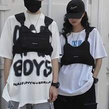 1pc Man Chest Rig Bag Fashion Travel Storage Chest Bag For Men Sport Running Vest Bag Waist Bag Student Mobile Phone Pocket Backpack Gifts - Black - View 4