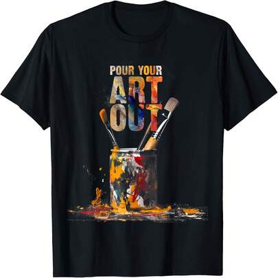 Artist Art Make Art Painter Tea Artsy Gift T-Shirt All Season 220g Cotton Single Sided Printed Crew Neck Short Sleeve T Shirt