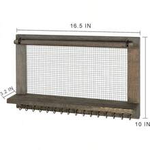 Canwedance Rustic Wood Jewelry Organizer Wooden Wall Mounted Jewelry Holder With Shelf,16 Hooks And 1 Pole,Display Earrings,, Bracelets, And Many Other Accessories (Rock Gray)2025 - Rock Gray - View 2