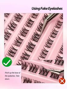 Asiteo 80Pcs Individual Lashes,D Curl Clusters Lashes Soft Fluffy And Wispy, Natural Look False Lashes, For Used Daily Makeup Extensions Eyelashes - D - View 6