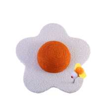 Cat Scratching Tower – Cute Paw & Flower Design Cat Post With Pom Ball Toy, Soft Carpet Base, Available In Multiple Colors & Sizes(Cat Toys/Cat Accessories/Cat Stuff) - 小 - 查看 3