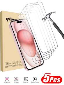 5pcs Ultra-Durable Full Screen High-Definition Tempered Glass Screen Protector Compatible With IPhone 17/17Pro/17Air/17Pro Max, 16/16Pro/16Plus/16ProMax, 15/15Plus/15Pro/15Pro Max, 14/14Plus/14Pro/14Pro Max, 13Mini/13/13Pro/13Pro Max, 12Mini/12/12Pro/12Pro Max, 11/11Pro/11Pro Max. Scratch-Resistant, Anti-Fall, Anti-Fingerprint, 9H Hardness, Easy To Install. - Clear - View 29