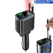 YITUMU 四合一可伸缩车载充电器，带车顶投射氛围灯，66W USB-C 快充，配备两条可伸缩线缆和双 USB 接口，180° 可调节设计，防扭曲弹簧设计，通用多口适配器，适用于所有车辆和旅行用途。 - 查看 8
