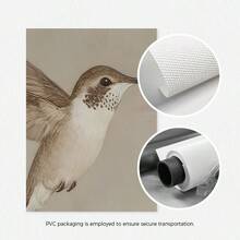 2pcs/Set, Hummingbird Paintings Wall Art, Ornithology Poster, Vintage Bird Art Prints, Unframed Neutral Minimalist Wall Decor, Hummingbird Gifts, Canvas Art For Living Room, Bedroom, Farmhouse, Rustic, Dorm, Office, Hallway, Home And Room Decoration - Beige - View 5