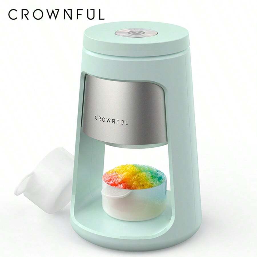 CROWNFUL Shaved Ice Machine With 2 Cups - Snow Cone Maker For DIY Frozen Drinks, Easy Home Dessert Maker, Sweet Gift For Teens/Friends - US B Type Plug(110-127V) - View 1