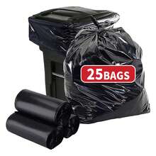 100/50/25 Extra-Large Black High-Strength Garbage Bags, Suitable For Hotels, Commercial Centers, Supermarkets, And Hospitals, Ideal As Large Thick Garbage Bags, Yard Waste Bags, And Also For Collecting Outdoor Leaves, 65 Gallons, 40x55 Inches - 黑色 - 查看 10