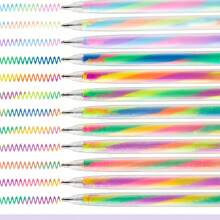 Bolígrafo espiral de gradiente arcoíris creativo, bolígrafo fluorescente de color mixto, bolígrafo de gel multicolor de 1.2 mm - Escritura espiral vibrante. Colores brillantes y suaves, efectos de tinta mixta, perfecto para contabilidad manual, tarjetas de felicitación, diarios y creación artística - Proporcionando a los estudiantes una experiencia de escritura única, premios, regalos de vuelta a la escuela y regalos de Navidad