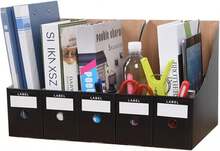 MAGICLULU 5 Piezas Estantes De Archivos Para Escritorio Carpetas Negras Organizador De Escritorio Porta Documentos De Escritorio Porta Revistas Soporte De Almaceento De Archivos - albaricoque - Ver 7