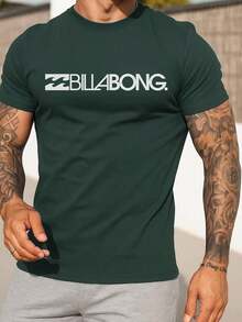 Men's Casual Shirt With Billa Print, 100% Cotton - Màu xanh lá cây đậm - Xem 1