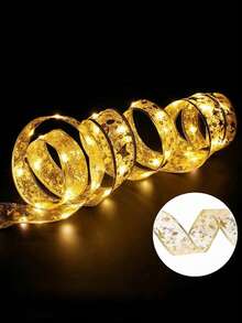 Christmas Satin Ribbon LED String Lights, Christmas Tree Gift Box Decor Fairy Lights, Waterproof Copper Wire Lights, Holiday Atmosphere Decoration Lights, Suitable For Christmas Party, Home, Window, Outdoor Yard, Garden Corridor - Multicolor - View 8