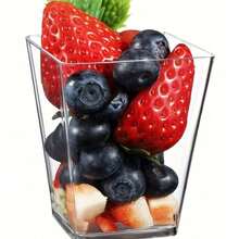 100/50/30/25 piezas Tazas cuadradas con tapa para mousse, tazas de postre transparentes, tazas de postre mini reutilizables, suministros para fiestas, tazas para mousse, tazas para pudín, adecuadas para viajes al aire picnics. Tazas cuadradas transparentes para helado y mousse con tapas transparentes. Tazas de postre, tazas de pudín, accesorios con características de baja temperatura y fácil limpieza. Adecuadas para cafeterías, aperitivos, bufés, hogares, invitados, cocinas, fiestas de repostería, pudín, tarta de queso, mousse, gelatina en tazas pequeñas - transparente - Ver 2