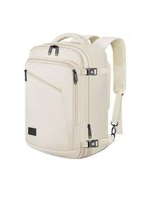 Carry-On Backpack, 40x30x20 Cm, Expandable Cabin Bag, Lightweight Water-Resistant Travel Backpack For Men & Women With 15.6-Inch Laptop Compartment, Under-Seat Bag For Business, Travel, Ryanair & Eurowings, Beige - 米色 - 查看 8