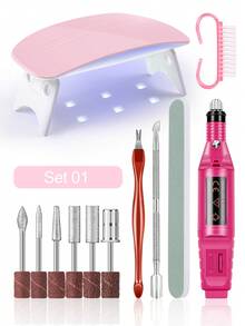 coscelia Nail Drill And Lamp Supplies Manicure Kit, Decoration Diamonds, 6PCS Nail Drill Bits, Nail File For Women DIY Salon Gifts - 彩色 - 查看 7