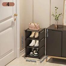 1pc Multi-Function Shoe Rack/Storage Rack, Black/White Color Options, Dust-Proof, Heightened & Widened Design Suitable For Plus Size Shoes, Space-Saving, Applicable For Entryway, Living Room, Kitchen, Bathroom, Practical Shelving Unit