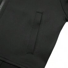 Adidas Tween Boy Letter Graphic Contrast Striped Tape Jacket - Black - View 8