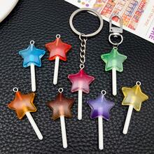 10Pcs Lollipop Star Jewelry Making Charms Resin Lollipop Pendant Charms Colorful Lollipop Charm Beads Candy Keychain Pendant Charms Large Pastel Candy Beads Necklace Jewelry DIY Making Craft - Multicolor - View 9