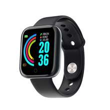 Smartwatch D20S Y68 display de 1.44" con correa de silicona color negro - Negro - Ver 1