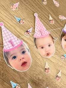 10/25/50/100/150pcs Customized Cake Decorations, Suitable For Birthday Cakes, Cupcakes, Party Desserts, Personalized Dessert Accents, Custom Face Toppers, Personalized Photo Cake Toppers, Edible Image, Custom Pet Face Cake Decorations - Multicolor (Style 2) - View 11