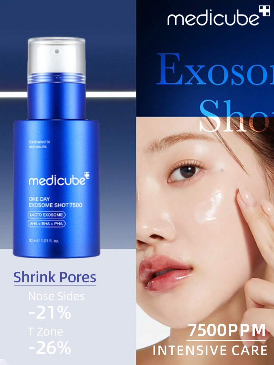 Medicube K-Beauty 30 ml Serum Zero Exosome Shot | 7500 ppm Do intensywnej pielęgnacji/dla zaawansowanych | Serum do twarzy Spicule | Płynne serum wzmacniające skórę | Exosome, AHA+BHA+PHA | Pielęgnacja porów, Zwężenie porów, Usunięcie martwych komórek naskórka, Tekstura skóry | Koreańska pielęgnacja skóry