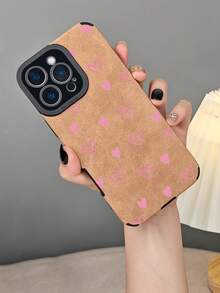 Niedliches rosa Herzmuster, schmale Passform, Schutzhülle für Teenager-Mädchen, ästhetisches Design, stoßfeste Rückseite, kratzfeste Bumper-Hülle, kompatibel mit iphone16 pro max/16pro/16plus/16/15promax/15pro/15plus/15/14promax/14pro/14plus/14/13promax/13pro/13/12promax/12pro/12/11promax/11pro/11/X/XS/XSmax