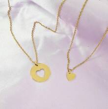 Set de Collares Madre e Hija para compartir Regalo para Mama - Collar dúo Corazón - Set Mama e Hija (adulta o adolescente) - Chapa de Oro Calidad Premium - Elegantia Jewelry (Mama e Hija, Chapado en oro) - Mama e Hija - Ver 2