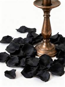 5000 pétalos de rosa negra, adecuados para noches románticas, para hombres y mujeres, se pueden usar para decoración de bodas, propuestas, compromisos, cumpleaños, decoración del Día de San Valentín. Flores frescas, pétalos de flores, rosas artificiales, seda, pétalos de rosa - Negro - Ver 6