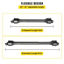 Eje de PTO , eje de transmisión de PTO de 1-3/8", tractor de 6 estrías, extremos de implementación redondos, eje de transmisión de PTO, eje de PTO de tractor serie 4, eje de PTO de cerdo de cepillo de 43"-61" negro, para cortacésped de acabado, cortador giratorio - 43"-61" - Ver 4