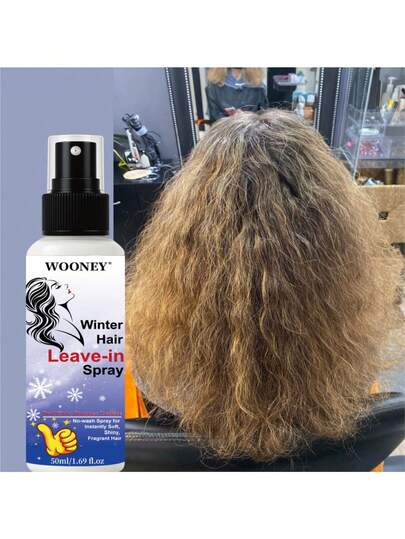 رذاذ ترك الشعر في الشتاء 50 مل، يحل مشاكل شامبو الشتاء بدون غسيل، رذاذ لشعر ناعم وبراق وعطر فوري، مكافحة الكهرباء الساكنة للشعر، رذاذ تنعيم الشعر في 5 ثوان مع حماية من الحرارة، يجعل الشعر براقًا ولينًا ويسيطر على الشعر المتطاير