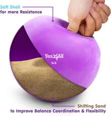 Yes4All - Pelota tonificadora (mármol/Agarre de Diamante/Suave) - Pelota Medicinal con Peso Suave para Pilates, Yoga y Fitness, 2-10 Libras con Varios Colores Disponibles - 2 libras - Par - Ver 9
