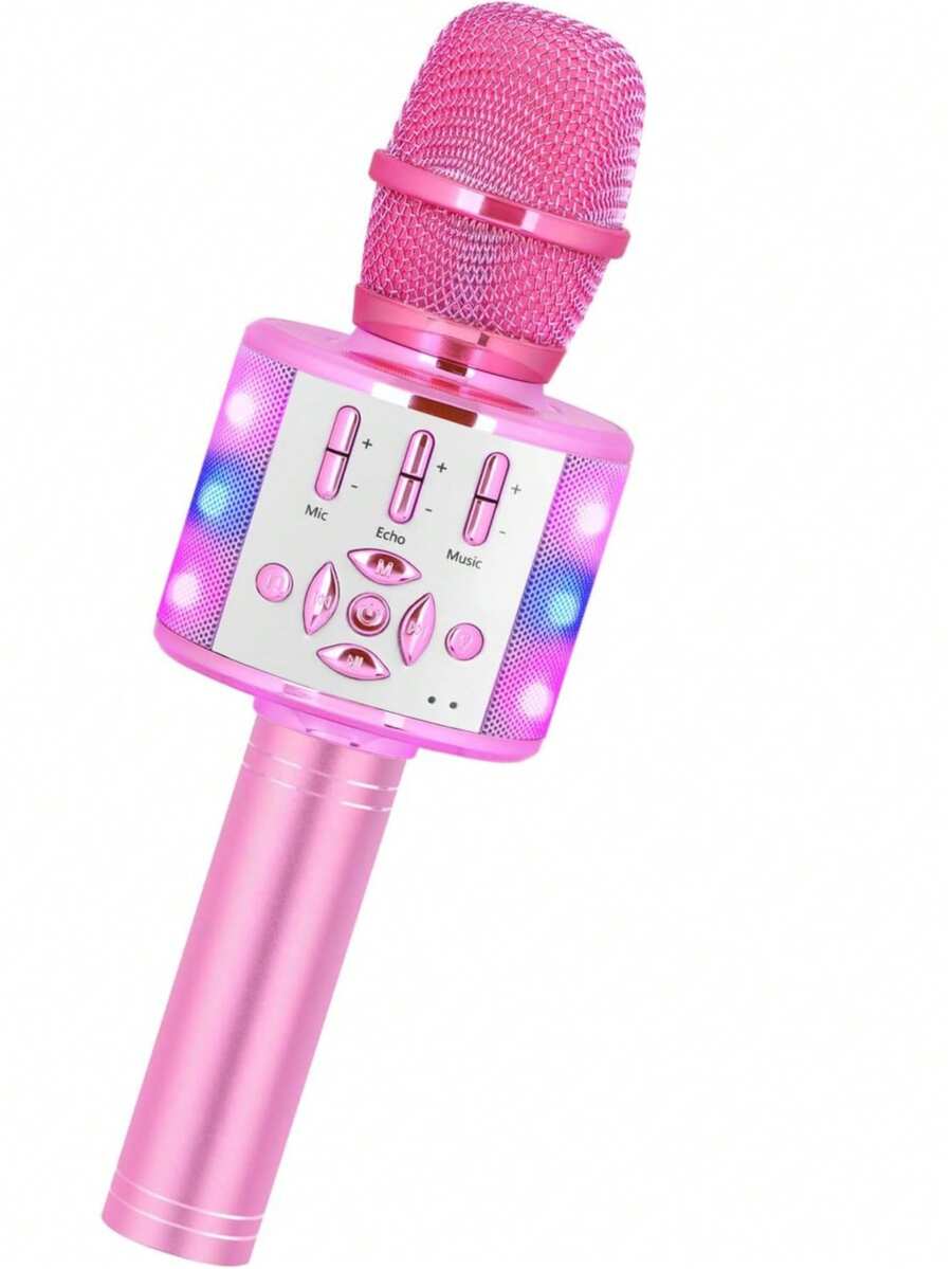 Micrófono de karaoke regular para niños/adultos adecuado para niñas como regalo: juguete de niñas de primera en 2025, karaoke Wonder, y regalos creativos de Navidad y cumpleaños para niñas de todas las edades. - Rosa - Ver 1