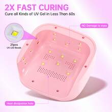 48W UV Light For Nails,Mini UV LED Nail Lamp With 3 Timer Settings, Auto Sensor, Fast Curing For Gel Nails,Nail Dryer Sparkly Gel Nail LCD Display Home Use DIY - 查看 5