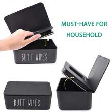 Butt Wipes Dispenser 7.28" L * 4.80" W * 2.75" H, Bathroom Flushable  Wipes Container Holder Nursery,25865736 - White - View 5