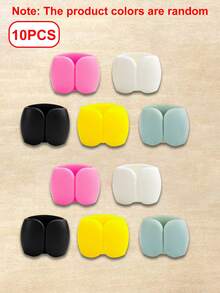 15pcs Random Color Wire Cord Cable Organizer Wrap Winder, Simple Multifunctional Management Clip For Earphone Charger Cables Storage - Multicolor - View 8