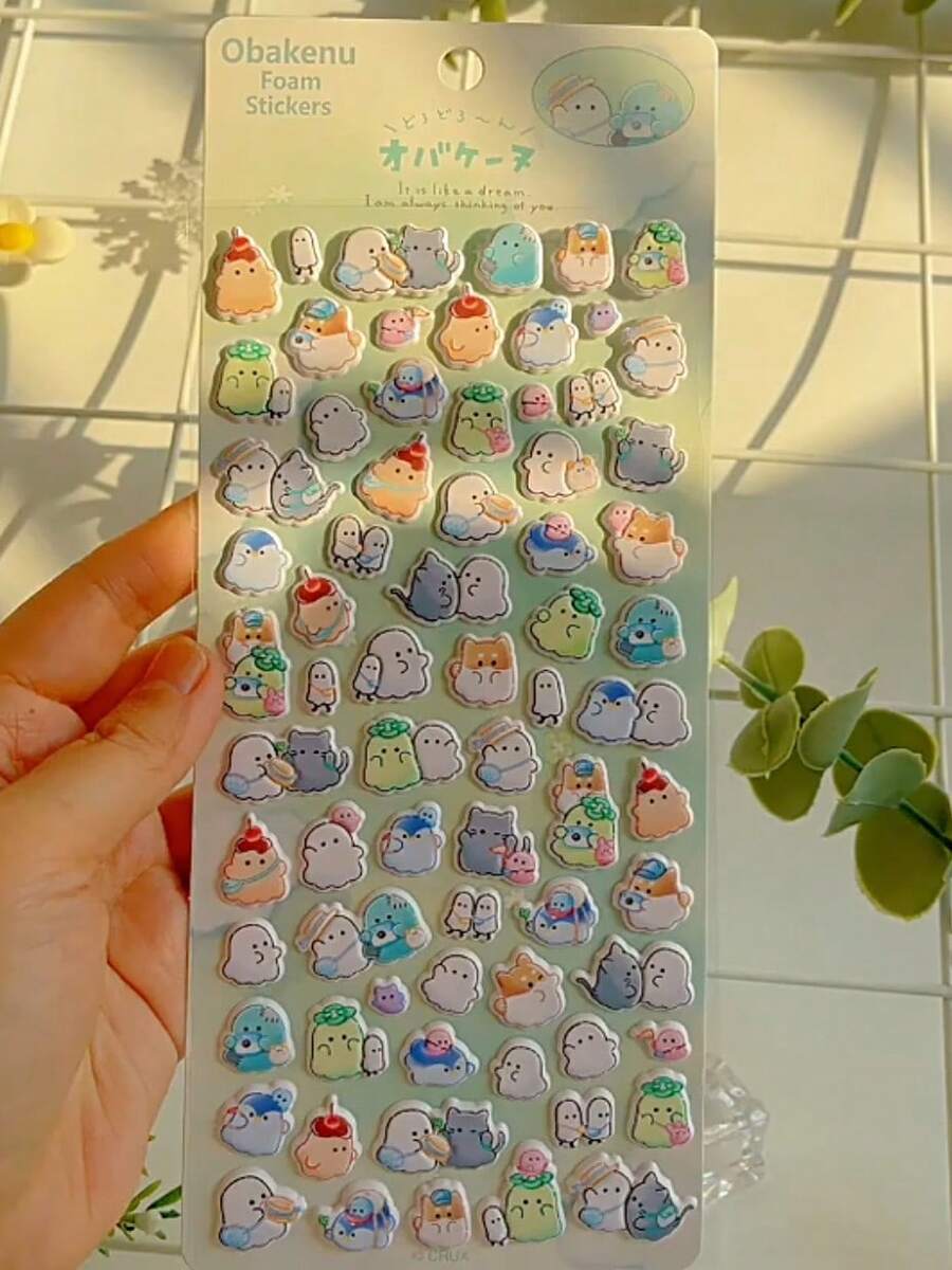 Cute Cartoon Ghost Stickers, Stationery, Notebook Stickers, Notebook Lining Paper, Sticker Notebook, Adhesive Stickers