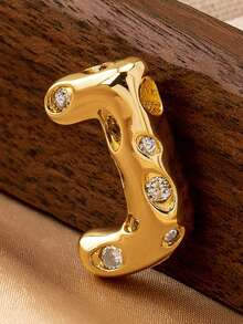 1pc Fashionable & Cute Cheese Design Letter Beaded Pendant Necklace, Elegant & Versatile For Women - Yellow Gold - View 26