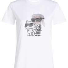 Karl Lagerfeld Ikon Rs  Women's T-Shirt In White: Urban And Fun Design With Iconic Figures On The Chest. Ideal For Those Looking For Pieces That Stand Out In Their Style. Soft And Durable Material For Everyday Use. Suitable For All Ages And Informal Occasions. - White - View 2