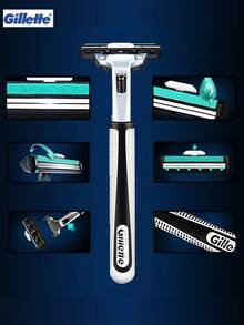 Gillette Straight Razor, Gillette VECTOR Men's Razor, Razor, Beard Shaving Tool, Manual Shaving Razor - Multicolor - View 1